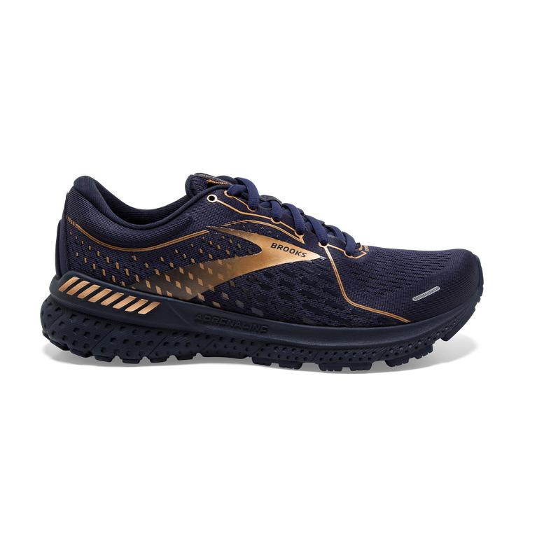 Brooks Women's Adrenaline GTS 21 Road Running Shoes - Navy/Black/Copper (ZCWA28940)